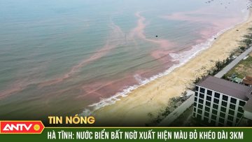 Bất ngờ phát hiện vệt nước biển chuyển màu đỏ đục, trải dài khoảng 3 km | ANTV