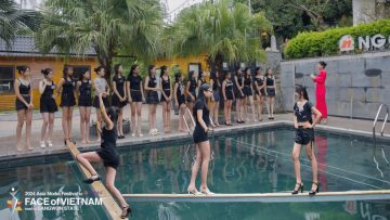 Ep 5 | CATWALK CHALLENGE ACROSS A POOL USING A SMALL WOODEN PLANK | FACE OF VIETNAM 2024