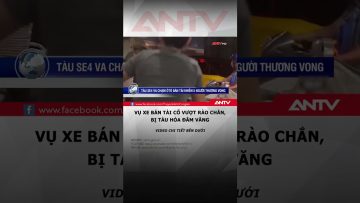 Kinh hoàng đoạn clip xe bán tải vượt rào chắn bị tàu hỏa tông văng vào người dân #antv #shorts