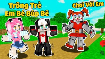 REDHOOD THỬ THÁCH 24 GIỜ LÀM BẢO MẪU BÚP BÊ MA QUÁI TRONG MINECRAFT*MỀU TRỐN KHỎI EM BÉ SIÊU QUẬY PE