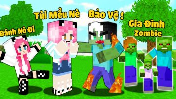 REDHOOD THỬ THÁCH 24 GIỜ SỐNG CÙNG GIA ĐÌNH ZOMBIE MINECRAFT*REDHOOD TROLL MỀU BẰNG SỨC MẠNH ZOMBIE