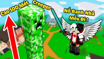 REDHOOD THỬ THÁCH TROLL MỀU BẰNG CREEPER KHỔNG LỒ TRONG MINECRAFT*REDHOOD CHẾ TẠO CREEPER CAO 100MÉT