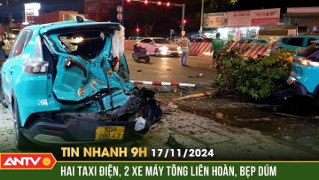 Tai nạn liên hoàn giữa 4 ô tô và xe máy khiến 1 người bị thương | Tin nhanh 9h ngày 17/11 | ANTV