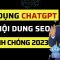 Ứng Dụng Ngay Chatgpt Để Xây Dựng Nội Dung SEO Nhanh Chóng Với Kỹ Thuật Này Năm 2024