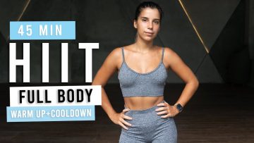 45 Min Full Body HIIT Workout To Burn Calories (At home, No Equipment)