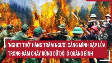 ‘Nghẹt thở’ hàng trăm người căng mình dập lửa trong đám cháy rừng dữ dội ở Quảng Bình