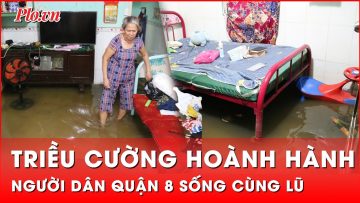 Triều cường hoành hành, đường ngập lênh láng, người dân quận 8 ‘sống cùng lũ’ | Thời sự